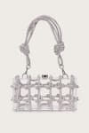 Buy_Pine and Drew_Silver Brittany Transparent Acrylic Embellished Bag _at_Aza_Fashions