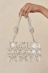 Buy_Pine and Drew_Silver Brittany Transparent Acrylic Embellished Bag _Online_at_Aza_Fashions