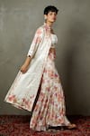 Buy_RI.Ritu Kumar_Off White Mashru Dot Printed And Hand Embroidered Floral Tropical Gharara Set _Online_at_Aza_Fashions