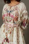 Shop_RI.Ritu Kumar_Off White Murshidabad Silk Dt Printed And Hand Embroidered Floral Tropical Dress _Online_at_Aza_Fashions