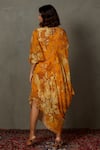 Shop_RI.Ritu Kumar_Yellow Rayon Crepe Printed And Hand Embroidered Floral Liberty Asymmetric Dress _at_Aza_Fashions