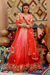 Pallavi Jaipur_Coral Dabka Work Lehenga Set _Online_at_Aza_Fashions