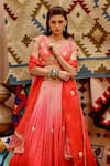 Buy_Pallavi Jaipur_Coral Dabka Work Lehenga Set _Online_at_Aza_Fashions