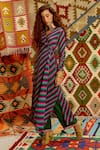 Shop_Pallavi Jaipur_Multi Color Angarkha-wrinkle Crepe Embroidered Indi-leheriya Angarkha Pant Set_at_Aza_Fashions