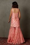 Shop_RI.Ritu Kumar_Pink Chanderi Silk Embroidery Sequin Round Floral Kurta Set _at_Aza_Fashions