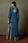 Shop_RI.Ritu Kumar_Blue Silk Flat Dupion Woven Polka Dots Round Kurta Gharara Set _at_Aza_Fashions