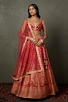 Buy_RI.Ritu Kumar_Silk Dupion</i><li>color Aari Hand Embroidered Bridal Lehenga Set _at_Aza_Fashions