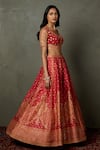 Shop_RI.Ritu Kumar_Silk Dupion</i><li>color Aari Hand Embroidered Bridal Lehenga Set _Online_at_Aza_Fashions