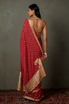 Shop_RI.Ritu Kumar_Pink Silk Chinon Hand Embroidered Aari Saree With Unstitched Blouse Piece _at_Aza_Fashions