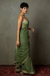 Buy_RI.Ritu Kumar_Green Shimmer Aari Embroidered Saree With Unstitched Blouse Piece For Women_Online_at_Aza_Fashions