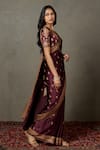 Shop_RI.Ritu Kumar_Purple Aari Hand Embroidered Saree With Unstitched Blouse Piece For Women_Online_at_Aza_Fashions