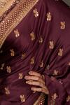 Buy_RI.Ritu Kumar_Purple Aari Hand Embroidered Saree With Unstitched Blouse Piece For Women