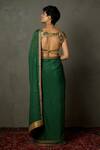 Shop_RI.Ritu Kumar_Green Viscose Embroidery Scoop Neck Saree With Blouse_at_Aza_Fashions