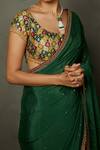RI.Ritu Kumar_Green Viscose Embroidery Scoop Neck Saree With Blouse_at_Aza_Fashions