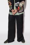 Varun Bahl_Black Suiting Fabric And Organza Embroidered Jacket And Trouser Set  _Online_at_Aza_Fashions