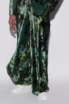 Buy_Varun Bahl_Green Velvet Printed Floral Suit And Trouser Set  _Online_at_Aza_Fashions