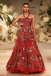Buy_Varun Bahl_Mono Net Floral Bloom Embroidered Ball Gown _at_Aza_Fashions