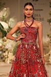 Shop_Varun Bahl_Mono Net Floral Bloom Embroidered Ball Gown _at_Aza_Fashions