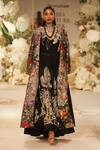 Buy_Varun Bahl_Black Brocade Silk Floral Sequin Embroidered Anarkali With Jacket _at_Aza_Fashions
