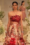 Varun Bahl_Silk Brocade 3d Floral Corsage Embroidered Lehenga With Blouse _Online_at_Aza_Fashions