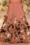 Buy Varun Bahl Pink Organza Embroidery, Sequins Floral Corsage Applique Lehenga With Blouse Online at Aza Fashions Buy_Varun Bahl_Pink Organza Embroidery, Sequins Floral Corsage Applique Lehenga With Blouse _Online_at_Aza_Fashions