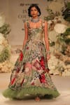 Buy_Varun Bahl_Green Botanic Print Corsage Gown _at_Aza_Fashions