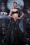 Buy_Dolly J_Black Lurex Larisa Crystal Embroidered Lehenga Set _at_Aza_Fashions