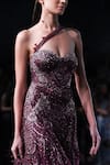 Buy_Dolly J_Maroon Shimmer Tulle Hebe Crystal Embroidered Bustier Gown _Online_at_Aza_Fashions