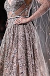 Buy_Dolly J_Beige Tulle Sequins, Beads, Feathers Althea Embroidered Cape Sleeve Gown _Online_at_Aza_Fashions