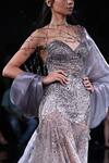 Dolly J_Grey Shimmer Tulle Embroidered Sequin Asymmetric Neck Helena Bodycon Gown _Online_at_Aza_Fashions