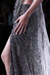 Shop_Dolly J_Grey Shimmer Tulle Hand Embroidered Sequin Arete bead Saree Gown _Online_at_Aza_Fashions