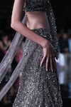 Buy_Dolly J_Grey Shimmer Tulle Hand Embroidered Sequin Arete bead Saree Gown 