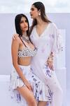 Buy_Foram Patel_White Natural Crepe Print Floral And Paisley Blossom Asymmetric Kaftan With Inner _Online_at_Aza_Fashions