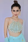 Buy_Foram Patel_Blue Crepe, Georgette Cut Work, Mirrors, Embroidery Paisley Print Sharara Set _Online_at_Aza_Fashions