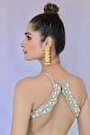 Shop_Foram Patel_Blue Crepe, Georgette Cut Work, Mirrors, Embroidery Paisley Print Sharara Set _Online_at_Aza_Fashions