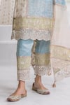Mulmul_Blue Tencel Luxe Woven And Embroidered Aboli Thread & Zari Kurta Set _at_Aza_Fashions