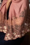 Mauli Cashmere_Pink Embroidered Dainty Petals Pattern Stole _Online_at_Aza_Fashions