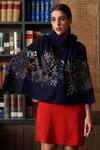 Buy_Mauli Cashmere_Blue Floral Bouquet Pattern Stole_at_Aza_Fashions