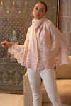 Buy_MAULI CASHMERE_Ivory Embroidered A Rose Dream Stole _at_Aza_Fashions