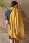 Shop_MAULI CASHMERE_Yellow Embroidered Shooting Stars Stole _at_Aza_Fashions