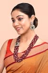 Buy_Moh-Maya By Disha Khatri_Red Pearls, Zari Bead Layered Embellished Necklace Set _at_Aza_Fashions