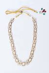 Buy_Moh-Maya by Disha Khatri_Gold Plated Diamonds, Stones Polki Embellished Necklace Set _Online_at_Aza_Fashions