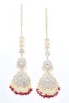 Buy_Moh-Maya by Disha Khatri_Gold Plated Zirconia Embellished Earrings _Online_at_Aza_Fashions