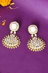 Shop_Moh-Maya by Disha Khatri_Gold Plated Stones, Gota Patti Kundan And Embellished Earrings _at_Aza_Fashions