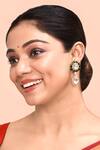 Buy_Moh-Maya By Disha Khatri_Green Diamonds, Stones Polki Embellished Earrings _at_Aza_Fashions