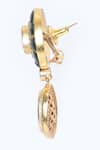 Shop_Moh-Maya By Disha Khatri_Green Diamonds, Stones Polki Embellished Earrings _Online_at_Aza_Fashions