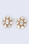 Buy_Moh-Maya by Disha Khatri_Gold Plated Diamonds, Stones Kundan Polki Embellished Stud Earrings _Online_at_Aza_Fashions