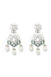 Buy_Moh-Maya by Disha Khatri_Green Kundan And Pearl Embellished Earrings_Online_at_Aza_Fashions