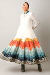 Buy_Jajaabor_Ivory Silk Chanderi Embroidered And Printed Landscape Anarkali & Pant Set _Online_at_Aza_Fashions
