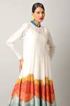 Buy_Jajaabor_Ivory Silk Chanderi Embroidered And Printed Landscape Anarkali & Pant Set 